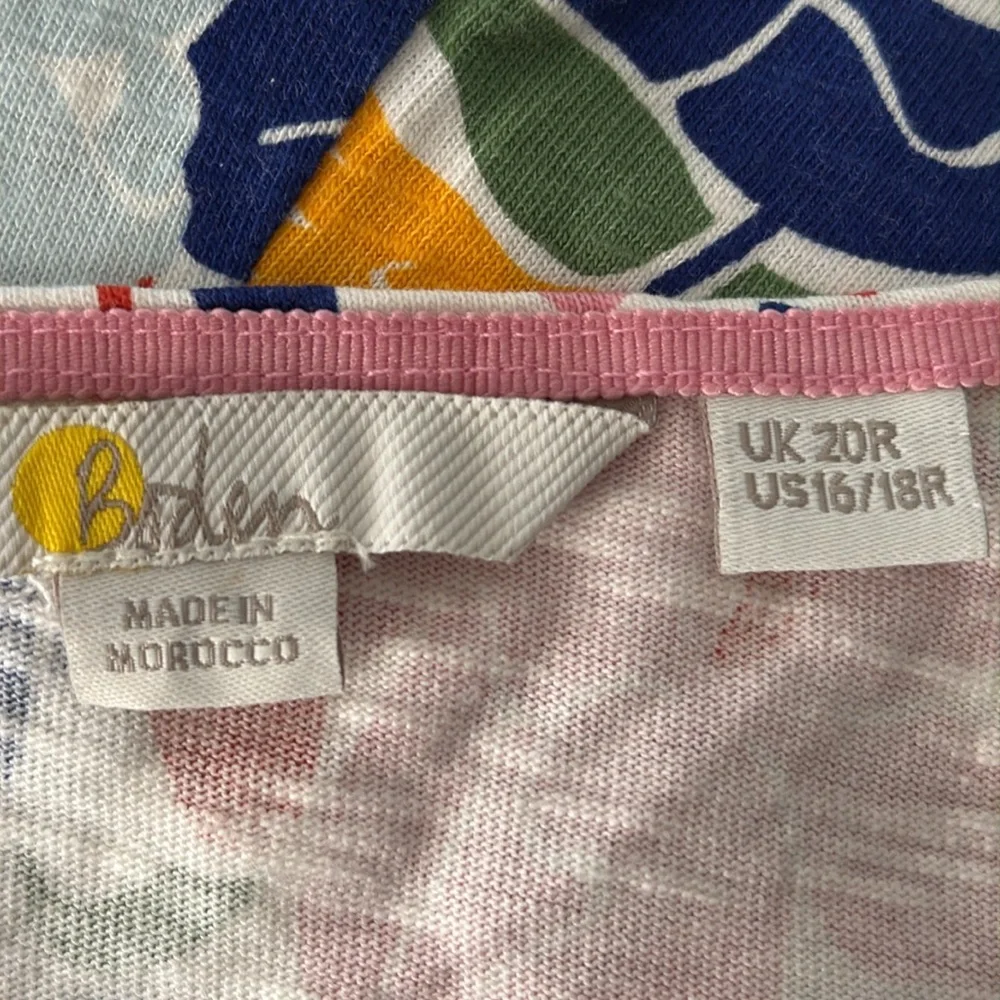 Boden Florrie Tropical Bird Floral Jersey Dress Cap Sleeve Pocket Stretch 16/18R - Picture 13 of 15